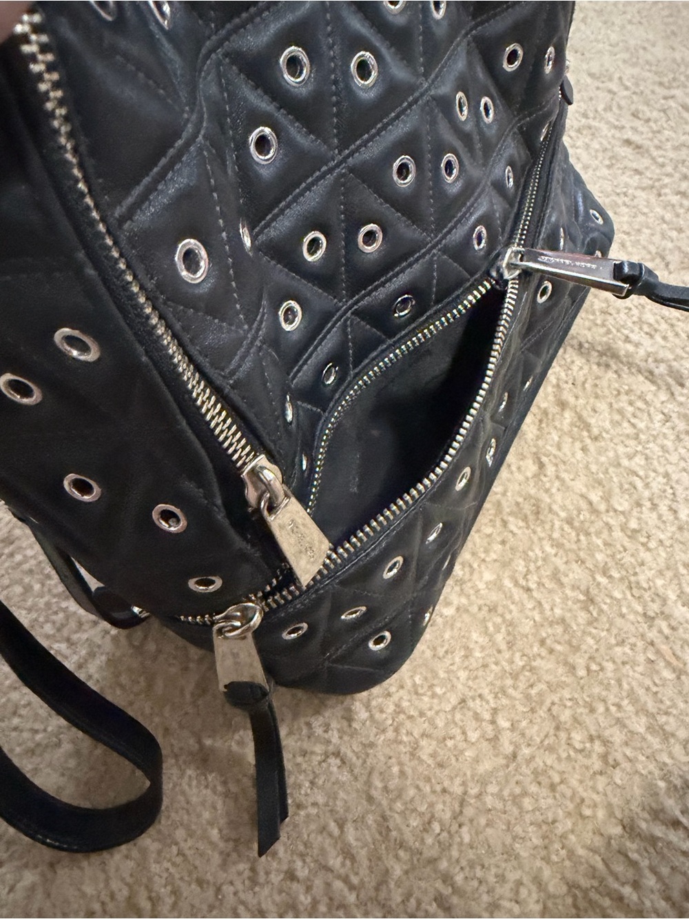 Michael Kors Studded Black Mini Backpack - Picture 9 of 10
